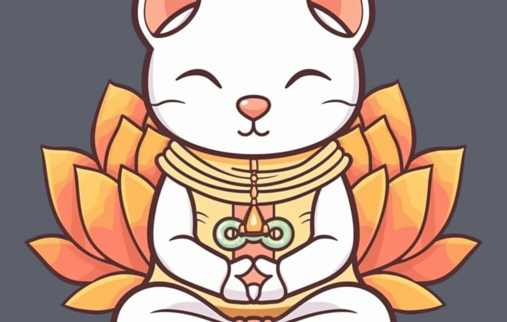 kat in lotus positie
