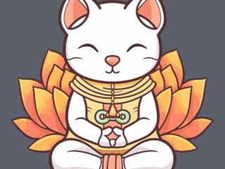 kat in lotus positie